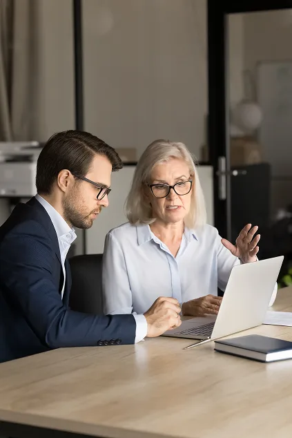 Confident business accountants Meer & Co
